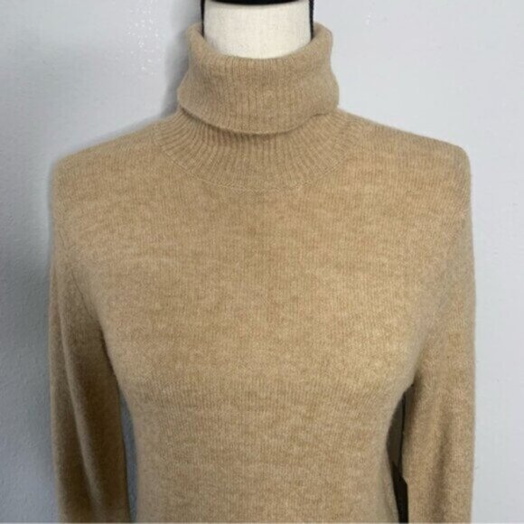 Rachel Zoe Camel Turtleneck Knee Length Sweater Dress - Picture 7 of 16